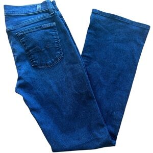7 For All Mankind Women's Blue Boot Cut Long Jeans Size 30